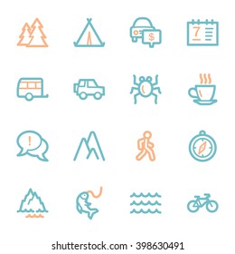 Travel web icons set