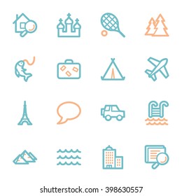 Travel web icons set