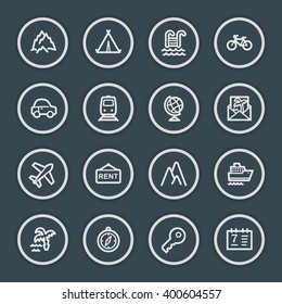 Travel web icons set