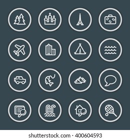 Conjunto de iconos de la web de viajes