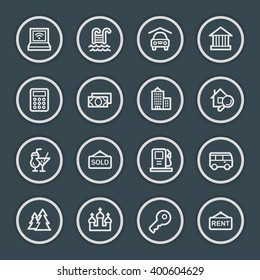 Travel web icons set
