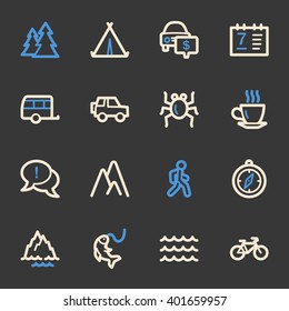 Travel web icons set