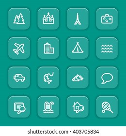 Conjunto de iconos de la web de viajes