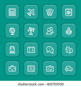 Travel web icons set
