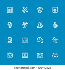 Travel web icons set