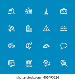 Travel web icons set