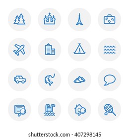 Conjunto de iconos de la web de viajes