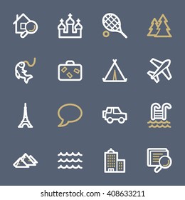Travel web icons set