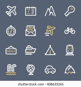 Travel web icons set