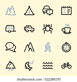 Conjunto de iconos de la web de viajes