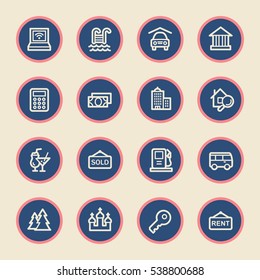 Travel web icons set