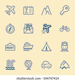 Travel web icons set