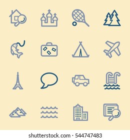 Travel web icons set