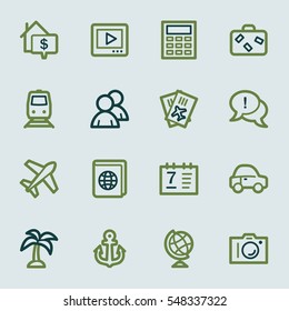 Travel web icons set