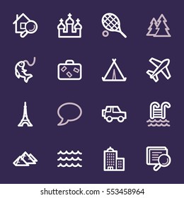 Travel web icons set