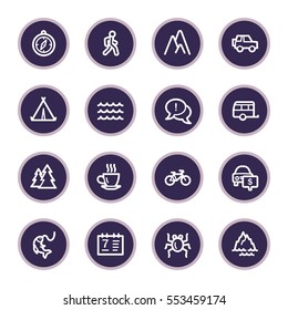 Travel web icons set