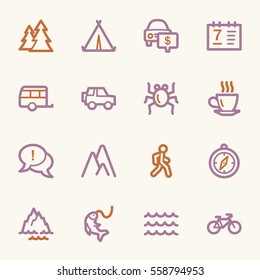 Travel web icons set