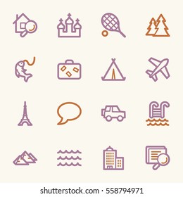 Travel web icons set