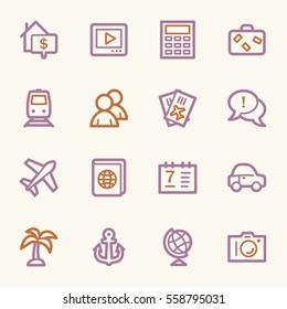 Travel web icons set