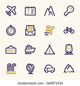 Travel web icons set