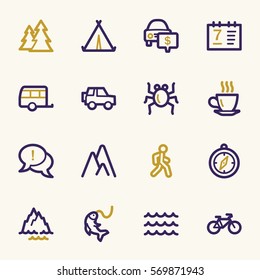 Travel web icons set