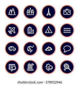 Travel web icons set