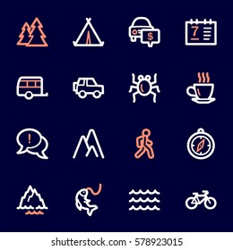 Travel web icons set