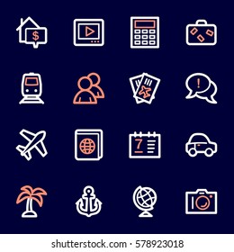 Travel web icons set