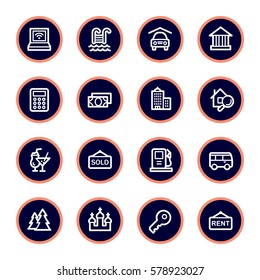 Travel web icons set