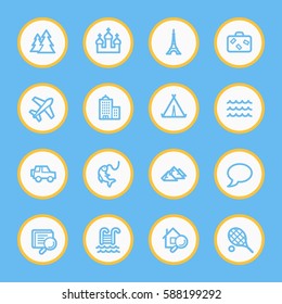 Travel web icons set