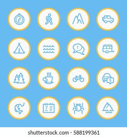 Travel web icons set