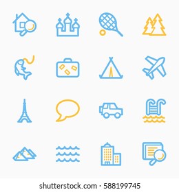 Travel web icons set