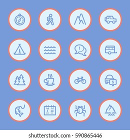 Travel web icons set