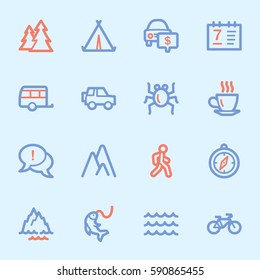 Travel web icons set