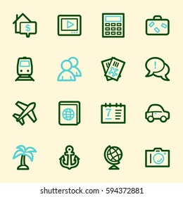 Conjunto de iconos de la web de viajes