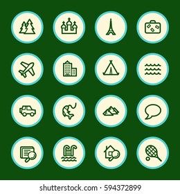 Travel web icons set