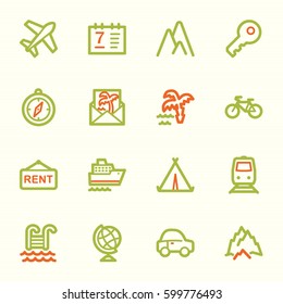 Travel web icons set