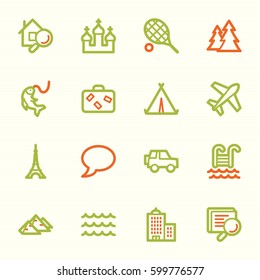 Travel web icons set