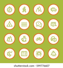 Travel web icons set