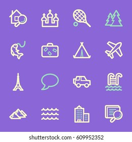 Travel web icons set