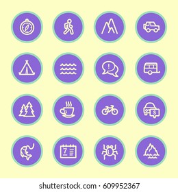 Conjunto de iconos de la web de viajes