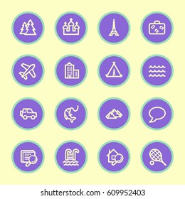 Travel web icons set
