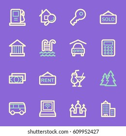 Travel web icons set