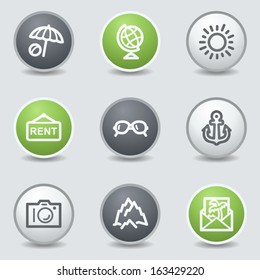 Travel web icons set 5, circle buttons