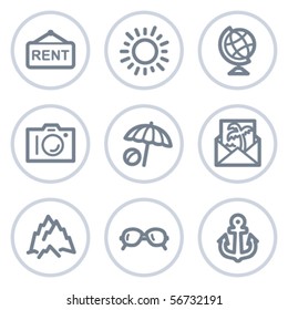 Travel web icons set 5, white circle series