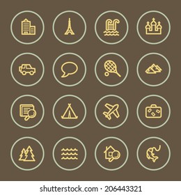 Travel web icons set, coffee series