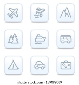 Travel web icons, square buttons