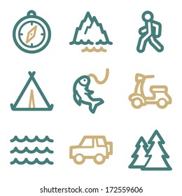 Travel web icons, two color series