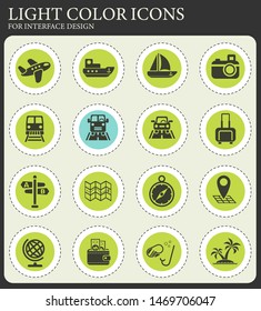 travel web icons for user interface design