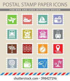 travel web icons for user interface design